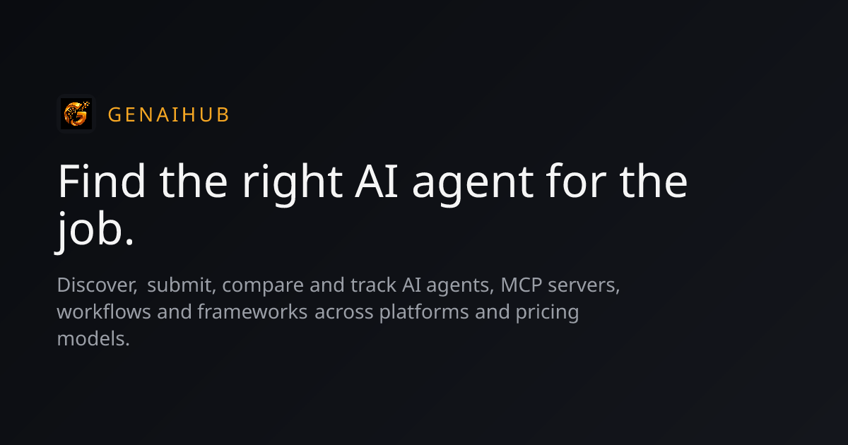 Browse AI Agents, LLMs, MCP Servers & Tools | GenAiHub